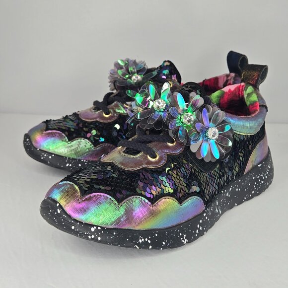 Shoes - Irregular Choice Iridescent Sneakers RARE Sequin Flower Running Shoes